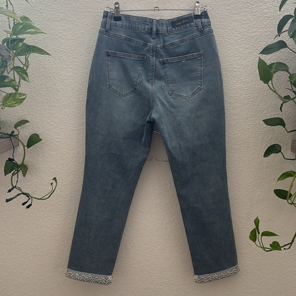 Copper Flash Petite Skinny Jeans with Pearl Hem Size 6 - Picture 5 of 6
